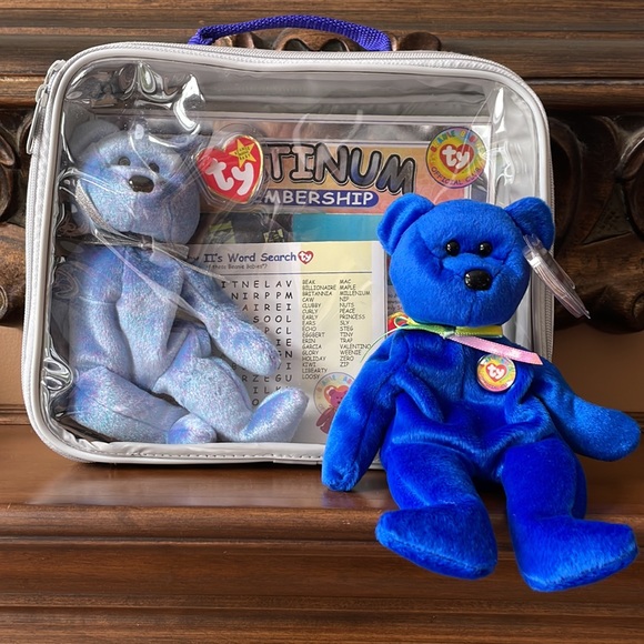 Clubby 2 Ty beanie platinum kit and original Clubby bear. - Picture 1 of 10